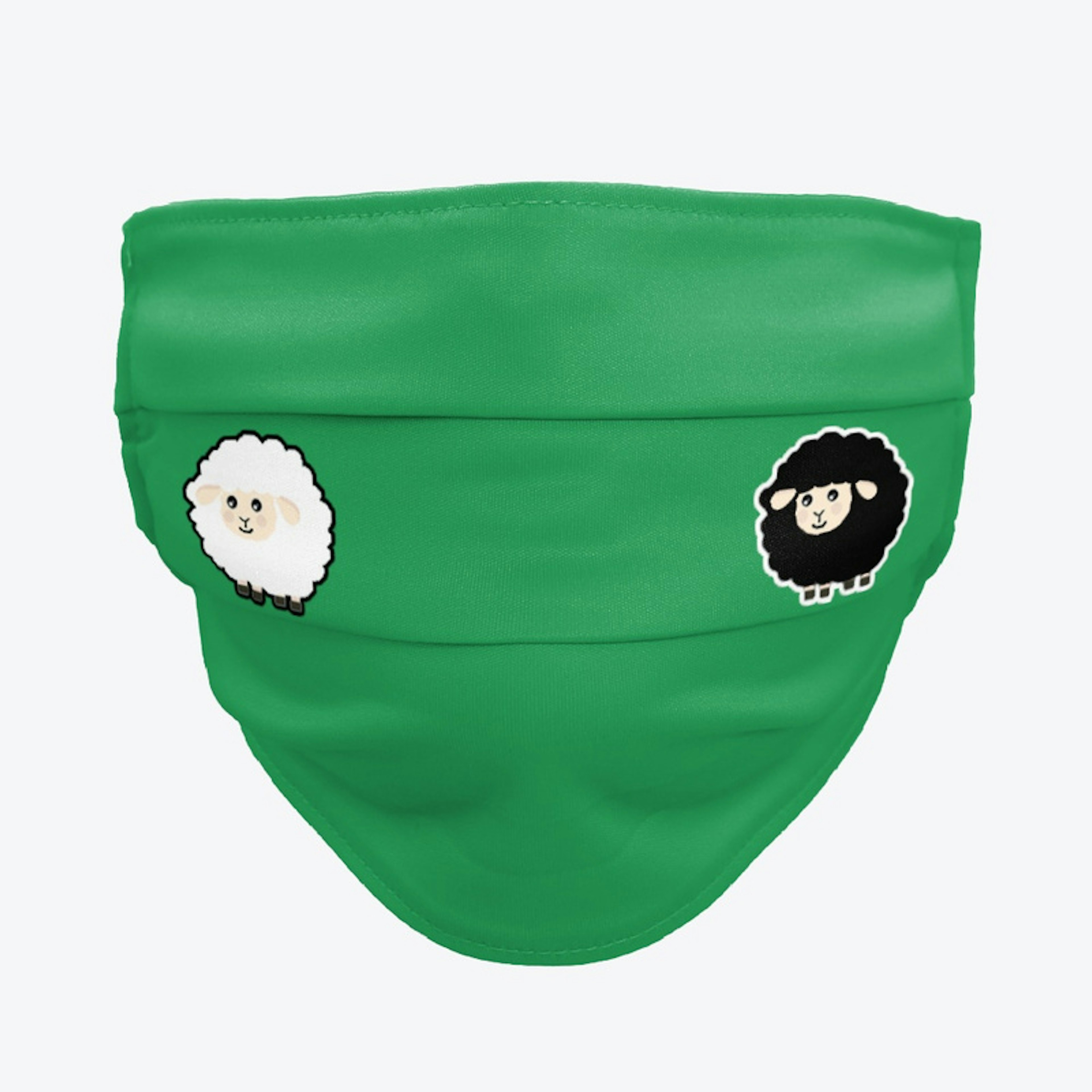 Cute White and Black Sheep Face Mask